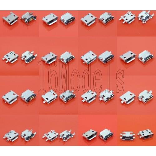16 models 32pcs/lot micro usb connector Very common charging port for ZTE Huawei and other brand mobile,tablet GPS
