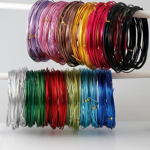 18m/lot 4 size 1mm/1.5mm/2.mm/2.5mm/lot Round Aluminum Wire Jewellery Wire Soft DIY Jewelry Craft Painted Aluminium Metal Wire