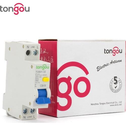 18mm RCBO ELCB 25A 30ma 1P+N Residual current Circuit breaker with over current and Leakage protection