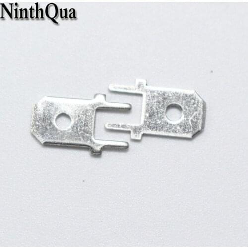20pcs 6.3 Insert Elbow Solder Terminals 6.3mm Copper Male Crimp PCB Block Board Terminals