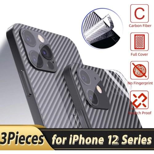 3PCS Soft Carbon Fiber Screen Protector For iPhone 12 Mini Pro Max Anti-scratch Back Protctive Film For iPhone 11 Pro Max Cover
