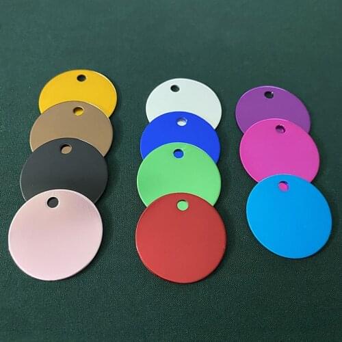 New Arrival 30*30mm Round Shaped Pet Tags,Anodized Aluminum Dog Name Tags,Mixed Color Dog CatID Tag ,Free Shipping