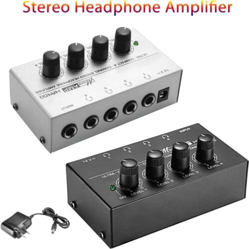 4 Channel Professional Sound Mixer Ultra Low-Noise Audio Sound Mixer Amplifier For Keyboards,Mixer,Musical Instruments Black