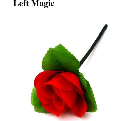 5 Pcs/Lot Romanric Folding Appearing Rose Flower Magic Tricks Professional Street Magician Prop Illusion Satge Close Up Magic