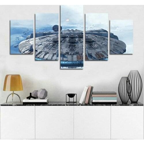 No Framed Canvas 5 Pieces Battle Wars Spaceship Movie Wall Art Posters Pictures Paintings Home Decor for Living Room Decoration