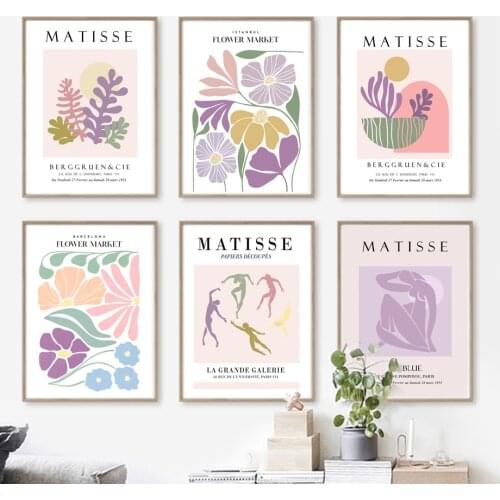Abstract Flower Market Plant Matisse Coral Nude Wall Art Canvas Painting Posters And Prints Living Room Nordic Style Decoration