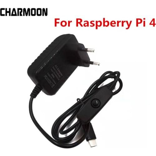 Raspberry Pi 4 Power Supply Type-C 5V 3A Power Adapter With ON/OFF Switch EU US AU UK Charger for Raspberry Pi 4 Model B