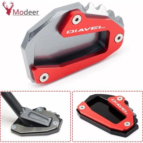 For Ducati Diavel 1260 2019 Motorcycle CNC Aluminum Support Plate Foot Pad Side Stand Enlarge Kickstand Motor Accessories Parts