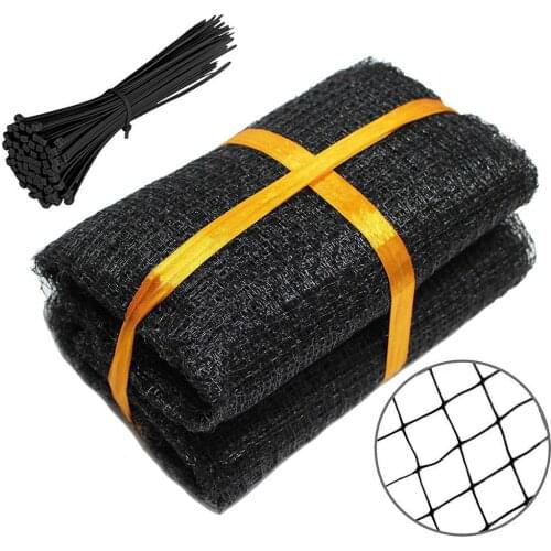 Black Reusable Anti Bird Netting Pond Net With 20pcs Cable Ties For Your Garden Vegetables Fruit Plants Fish Ponds Protection