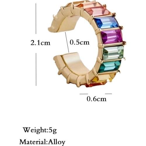 Color Diamond C-shaped Ear Bone Clip High-end Ear Clip Without Pierced Earrings Female Personality Simple Colorful Ear Jewelry