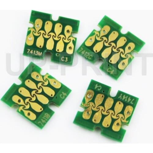 UP 10sets T7411-T7414 One Time Ink Cartridge Chips For Epson F6000 F6070 F6200 F6270 F7000 F7070 F7100 F7170 F7200 F7270 Printer