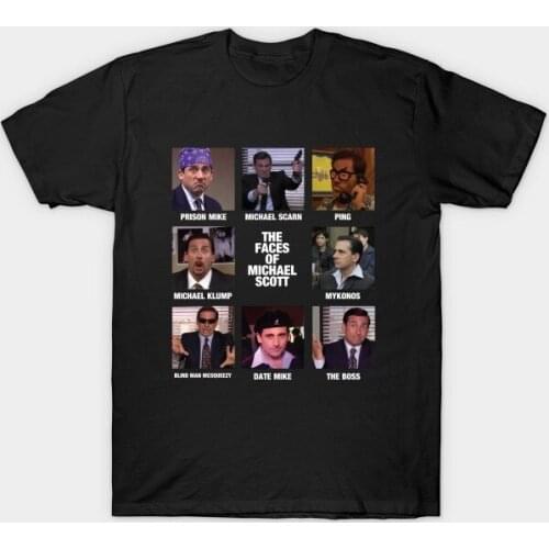 HAHAYULE-JBH The Faces of Michael Scott The Office Shirt T-Shirt Funny Quotes T-Shirt Michael Scott Dwight Schrute Graphic Tee