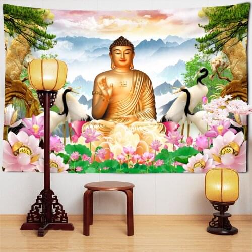 Indian Buddha Meditation Tapestry Wall Mount Mandala Hippie Bohemia Bedroom Living Room Home Art Decor