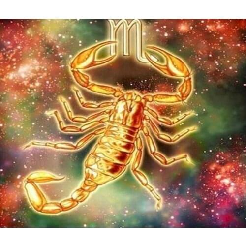 Painting By Number 40X50 50x65CM Alphabet Gold Scorpion Animal Wall Art Gift DIY Pictures By Numbers Canvas Kits Home Decoration