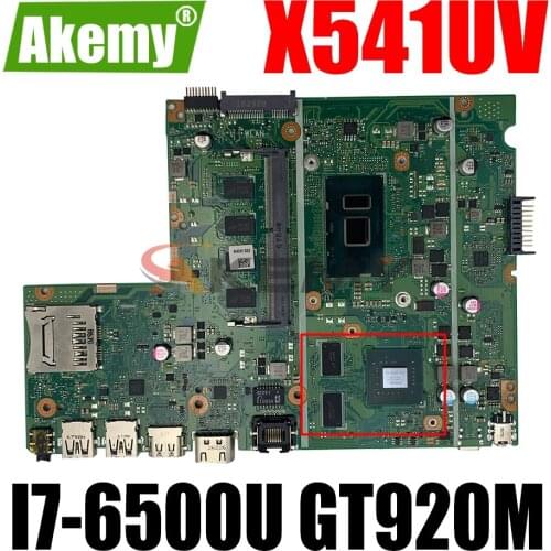 AKEMY X541UV Laptop Motherboard For ASUS VivoBook A541UV X541U Original Mainboard 4GB-RAM I7-6500U GT920M (Pin interface))