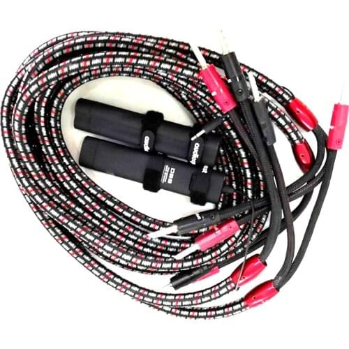 New Pair CV8 Full-Range Speaker Cable Silver Banana Plug Upgrade 72V DBS Hifi Audio Cables for HiFi Amplifier CD Player Concert