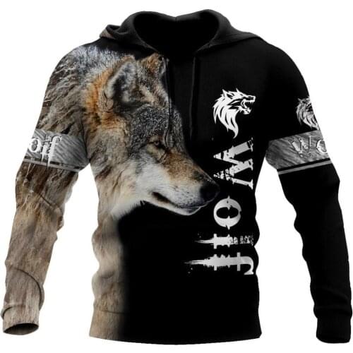 2021 Novelty Animal Wolf Tattoo 3D Printed Hoodies Harajuku style Sweatshirt For Men and Women jacket Casual Pullover sudaderas