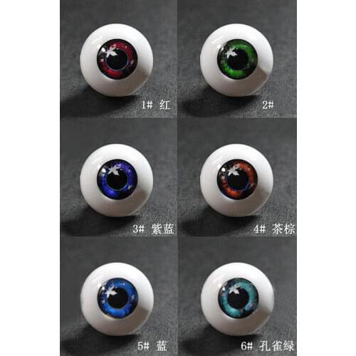 New 8mm 10mm 12mm 14mm 16mm 18mm 20mm 22mm 24mm 26mm 6 colors Mixed color Acrylic Dolls Eyeballs SD MSD AOD BJD Eyes