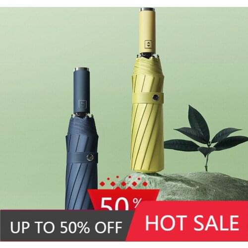 New Twelve Bones Self-Opening Umbrella Large Double Folding Solid Color Business Umbrella cute umbrella