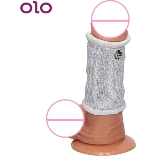 OLO Medical Sex Toys for Men Electro Stimulation Therapy Massager Conductive Fiber Electric Shock Cock Ring Penis Ring 1 Piece