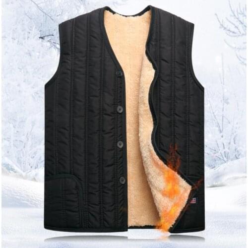 Autumn and winter mens outdoor thicken warm faux fur quinquagenarian vest male fur one piece thermal fur vest waistcoat TB046