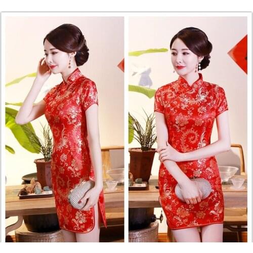 Plus Size 3XL 4XL 5XL 6XL Chinese Qipao Classic Women Satin Cheongsam Oriental Bride Wedding Dresses New Evening Party Gown