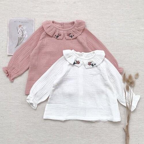 Baby Girls Flower Printing Shirt For Girls Shirt Spring Autumn Kids Baby Girl Long Sleeve Shirt Girls Childrens Clothes Shirt