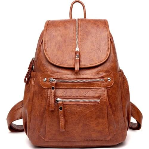 Women Backpack Female High Quality Sheepskin Leather Book School Bags for Teenage Girls Bags Travel Back Pack Rucksacks Mochilas