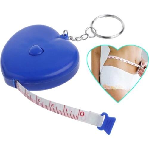 SHANWEN 1PC 1.5m Retractable Ruler Portable Heart-shaped Tape Keychain Measure Tool Centimeter/Inch Displayed Ruler Random Color