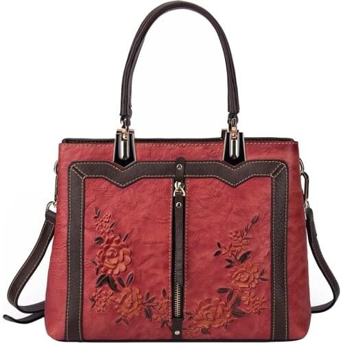 2021 New Handmade Crossbody Bag Large Capacity Bags Female Womens Bag Retro Genuine Leather Luxury Handbags for Women