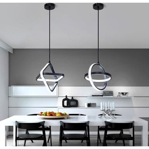 LED Chandelier Light Round Square Ceiling Lamp for Living Room Cloakroom Corridor Balcony Foyer Ceiling Lights Black White 220V