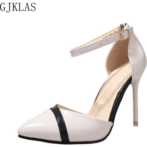 High Heel White Black Women Shoes for Wedding Stiletto Sexy Shoes Woman Pumps Pointed Toe Fashion High Heels Women Sandals