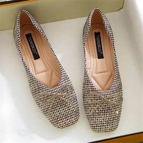 Casual Flat Shoes Woman New Summer Breathable Comfortable Soft-soled Shoes Square head Shallow Flat Women Shoes Plus Size 34-43