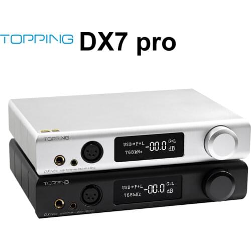 TOPPING DX7 Pro ES9038Pro 32BIT/768kHz DSD1024 Hi-Res DAC & Headphone amp Bluetooth 5.0 Wireless Decoder Headphone Amplifier