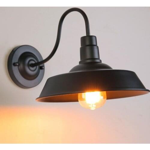 Vintage Loft Iron Black Wall Lamp Sconce Ligh Bedroom Pub Aisle Porch Restaurant Cafe Lamp Corridor Bedside Light