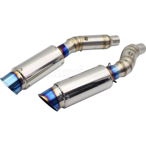 For Kawasaki Z1000 2010 to 2020 Z1000SX Ninja 1000 2pc AR SC Escape moto Slip on Motorcycle Exhaust Muffler With Mid Link Pipe