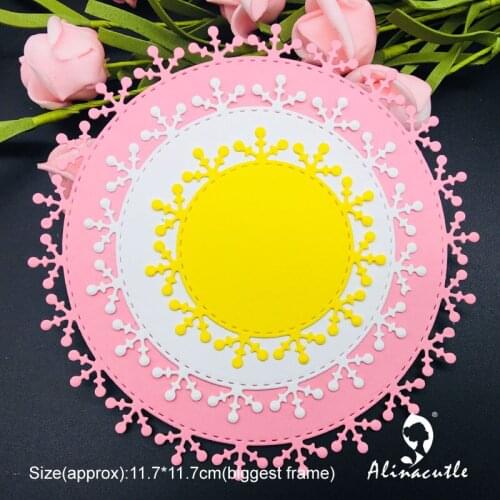 Die Cut Metal Cutting Snowflakes Edge Circle Scrapbooking Album Papercraft Handmade Card Stencil Cutter Punch Die Alinacutle
