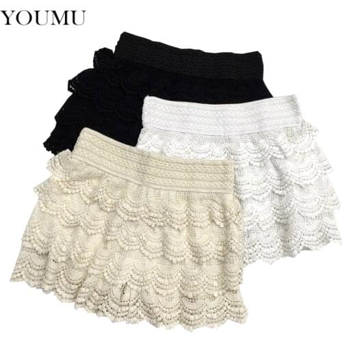 Women Lace Safety Short Pants High Elastic Waist Summer Thin Breathable New Underpants Lingerie 906-984