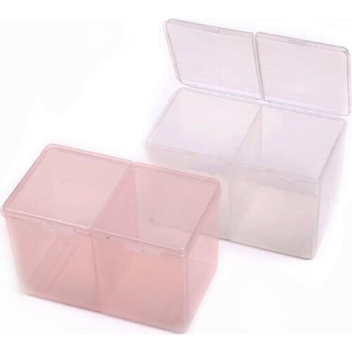 1 PC Make Up Cotton Organize Storage Box Jewelry Case Plastic Clear Desktop