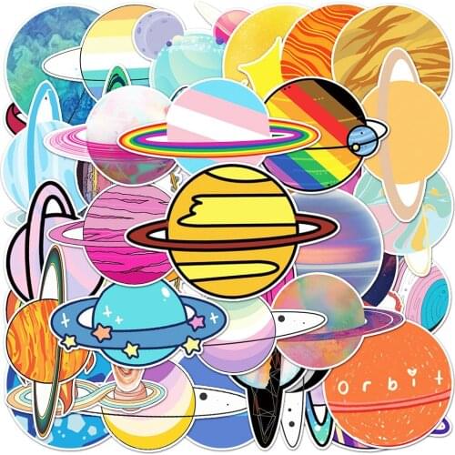10/30/50PCS Cartoon Colorful Planet Graffiti Stickers Phone Water Bottle Bike Laptop Waterproof Aesthetic Sticker Decal Kid Toy