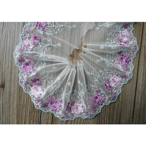 10Yards Light Purple Fabric Clothing Material DIY Craft Wedding Embroidery Lace Trim Sewing Accessories Home Decoration