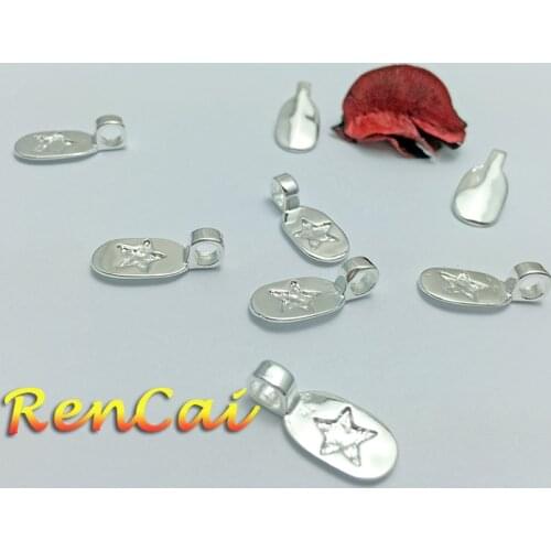 20pcs Shiny Silver Plated 17*3mm Glue On Bails Setting Tear Drop Loop Pendant Bails For Jewelry Earrings DIY Findings