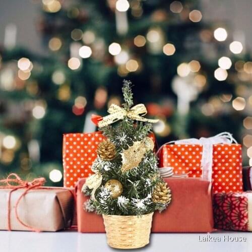 20CM Mini Artificial Christmas Tree Xmas Decorations Flame-Retardant PVC Family Christmas Gift Decorations For New Year Gifts
