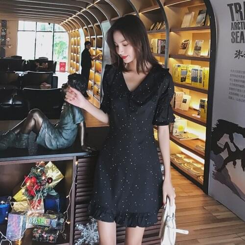 2019 Elegant Embroidery Lace Women Beach Hollow Out V Neck Sleeveless Dress