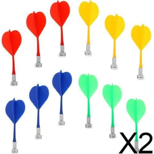 2x12 Pieces Colorful Magnetic Darts Safety Replacement Dart Indoor Game Target