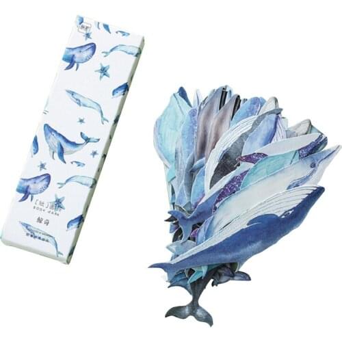 30Pcs/box Cute Whale paper bookmark stationery bookmarks DIY Book Marks For Kids Gift Stationery