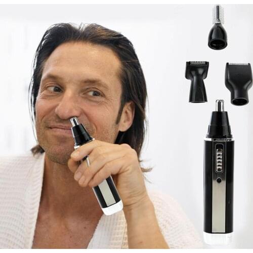 4 in 1 Electric Nose Hair Trimmer Rechargeable Portable Eyebrow Beard Epilator Three-dimensional Curved Surface Cutter Head