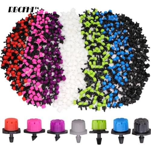 7 Colors Garden Adjustable Drippers 360 Degrees Drip Irrigation Watering Nozzles 1/4'' Barb Sprinklers Greenhouse Yard Emitters