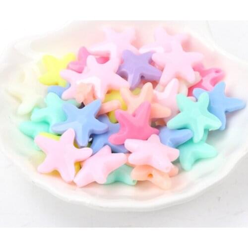 Mixed Candy Color Acrylic starfish spacer beads Fit Jewelry Making Diy Wholesale 21X20mm 20pcs YKL0416