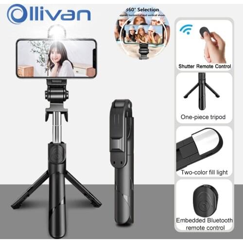 Wireless Bluetooth Selfie Stick Tripod With Fill Light Shutter Remote Control Foldable Mini Tripod For Xiaomi iPhone Smartphone